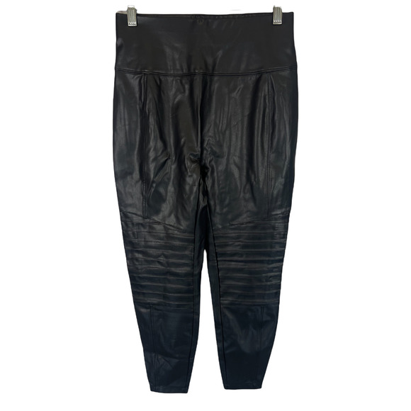 All Worthy Hunter McGrady Petite Faux Leather Legging w/ Pintuck Black PXXS Size - Picture 1 of 2